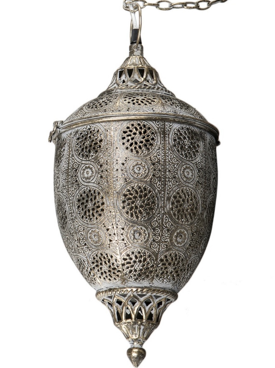 gardsromantik.se Antikfärgad lampa orient genombrutet gardsromantik.se Lampor