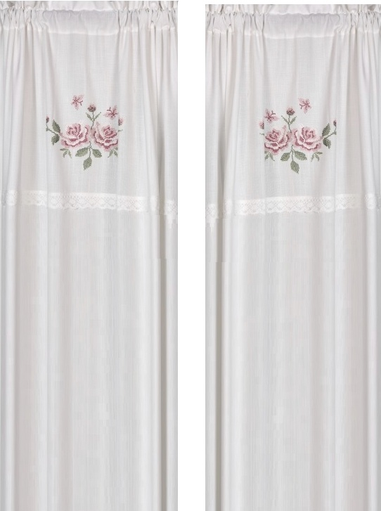 Www.gardsromantik.se gardinlängder vit med rosa rosor i ...
