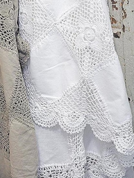 Pläd virkad vit shabby chic lantlig stil